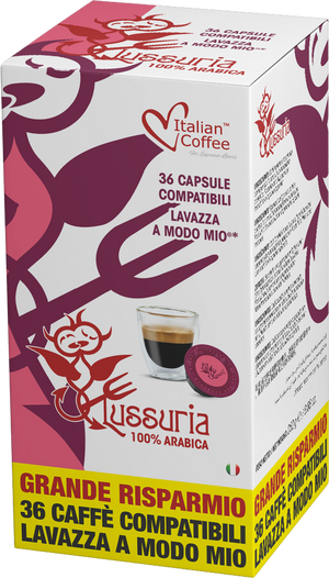 Lavazza A Modo Mio Compatible: Lussuria Lust - 100% Arabica (36 capsules)